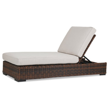 Montecito Adjustable Chaise With Cushions, Canvas Flax With Self Welt