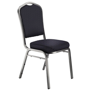 NPS 9300 Series 37" Metal and Fabric Stack Chair in Diamond Navy/Silvervein
