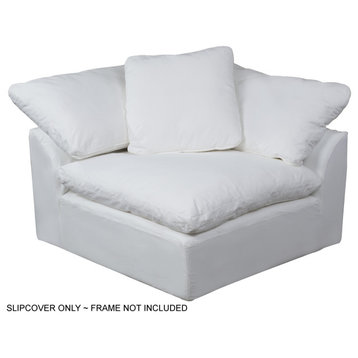 Slipcover Only for 44" Square Sofa Sectional Chair | White