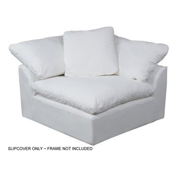 Slip Cover For Sofa Sectional Modular Corner Arm Chair, Performance, White