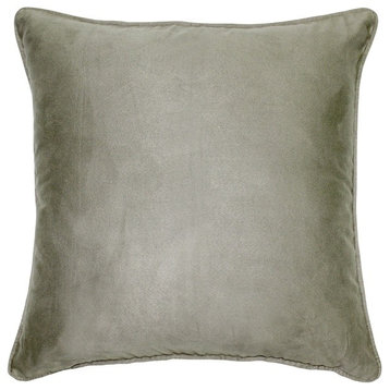 Pillow Decor - Sedona Microsuede Sage Gray Throw Pillow, 20"x20"