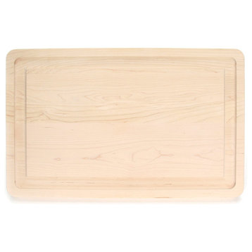 Thick Rectangular Carving Board with Juice Well, Maple, 15" x 24"