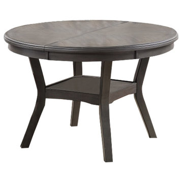Benzara BM228571 Round Top Dining Table with Boomerang Legs, Dark Gray