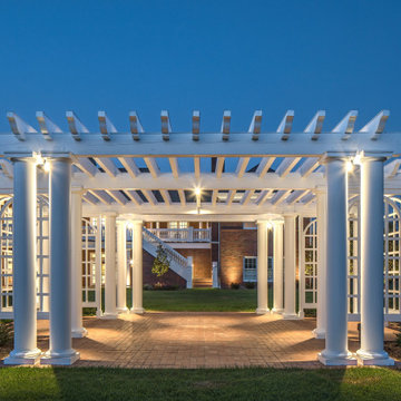 Downlighting White Pergola | Outdoor Pergola Lighting Omaha Nebraska