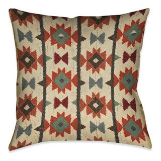 HiEnd Accents Faux Leather Cowhide and Concho 18in Square Throw Pillow