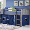 Donco Kids Howlitz Low-Loft Bed With Blue Tent, Twin