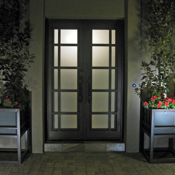 Custom front door and planters