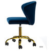 Swivel Task Chair With Tufted Back, Navy