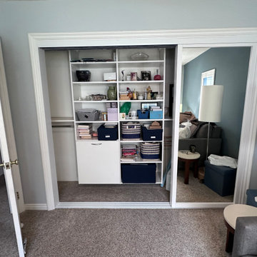 White Wood Frame Mirror Sliding Closet Doors