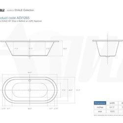 SPEC Aqua OVALE 65'' Drop In Bathtub w/ cUPC Approval - Bathtubs