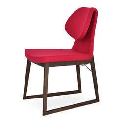 GAKKO WOOD DINING WENGE-PINK ANKARA WOOL - Dining Chairs