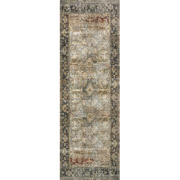 Olive Charcoal Layla Printed Area Rug by Loloi II, 2'-6"x9'-6"