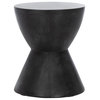 Lachlan Indoor/Outdoor Modern Concrete Round 17.7" H Accent Table Black