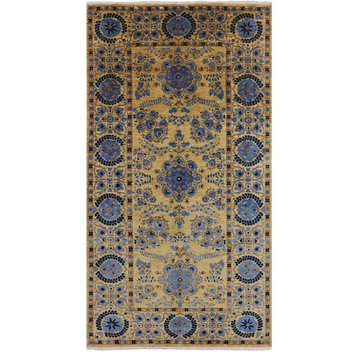 6'x11' Hand Knotted Wool William Morris Oriental Rug, Q1916
