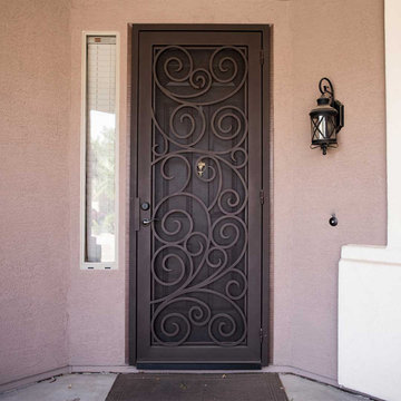 Barcelona Iron Security Door with 2-Piece Handle & Lock Set