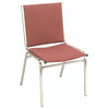 Armless Upholstered Stacking Chair - Set of 2 (SilverVein-VinylBurgundy)