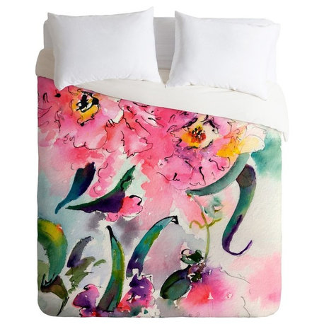 Ginette Fine Art Pink Camellias Duvet Cover, King