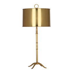 Robert Abbey - Robert Abbey 1910 Porter 1 Light Table Lamp in Natural Brass - Table Lamps