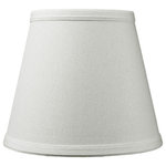 HomeConcept - 5x8x7 Textured Oatmeal Hard Back Lampshade with White Lining Edison Clip On, Light Oatmeal - Home Concept Hand-Crafted Signature Shades  feature the finest premium linen fabric.  We give attention to the little details, like inner fabric (not just plastic), 4 clip on rings, not just 2 and heavy metal frames.  Durable Upholstery-Quality fabric means your new lampshade will last for decades. It wont get brittle from smoke or sunlight like less expensive fabrics.  Heavy brass and steel frames means your shades can withstand abuse from kids and pets. It's a difference you can feel when you lift it.  Who is this shade for? For homes, hotels, professionals looking for a quality product, or anyone seeking excellent value in their home decor.   DIMENSIONS - 5 Top x 8 Bottom x 7 Slant Height.  [Please measure your current shade prior to ordering.] Drop is 1/2. Fits best on small table lamp bases that are about 4 wide and about 10high  QUALITY FABRIC - Light Oatmeal Thick Linen outer fabric.  Home Concept shades include white shantung fabric inner liner, not plastic like cheaply made lampshades.  CLIP-ON FITTER - This shade clips-on to fit a standard light bulb (will NOT fit thin candelabra bulbs) Home Concept includes 4 brass clip rings, not just 2 like most lower quality shades. 4 rings mean your shade will stay in straight and will not sag to one side. Please check the pictures and confirm the proper type of fitter for your bulb prior to purchase. Drop is 1/2, which means top of fitter is 1/2 below the top of the shade.  HARDBACK LAMPSHADE - This is a hardback lampshade, which means the top and bottom rings are connected with a rigid polystyrene structure instead of vertical metal support arms. Home Concept includes fabric liner on the inside of all hardback shades. Many cheaper shades skip the inner fabric so you see the un-finished plastic liner.  ONE YEAR WARRANTY - Home Concept stands behind every item we make.  For a full year, we will replace any shade that fails to perform due to a manufacturing defect. We want you to join the thousands of happy Home Concept customers and we work hard to earn your trust.