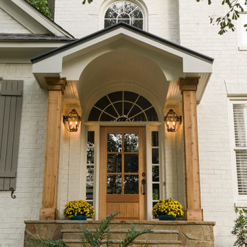 Timber portico with gable room and arched interior ceiling