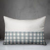 Blue and Gray Gingham 14x20 Outdoor Throw Pillow
