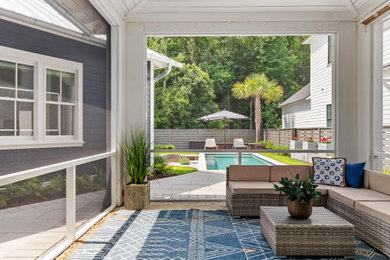 Patio - coastal patio idea in Charleston