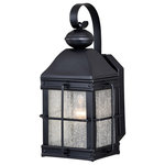 Vaxcel - Revere 7" Outdoor Wall Light, Oil Rubbed Bronze - The Revere collection has a stunning time-honored colonial appeal. Its oil rubbed bronze details and clear seeded glass shades offer an old-world charm to this collection. Revere is offered in wall ceiling and post mounted styles.