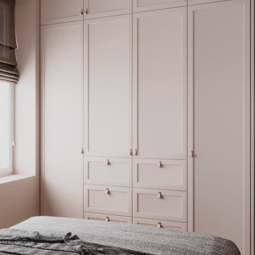 Bedroom & Living Room with Ribbed Glass Partition | 38.5 m² Apartment