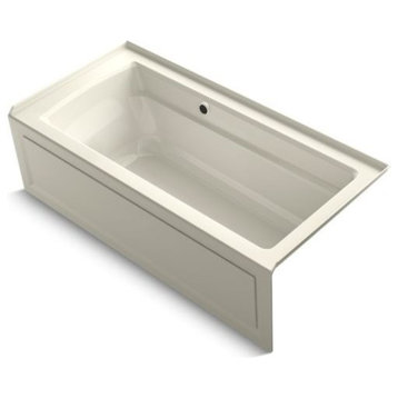 Kohler Archer 66"x32" Alcove Bath With Integral Apron, Right-Hand Drain, Biscuit