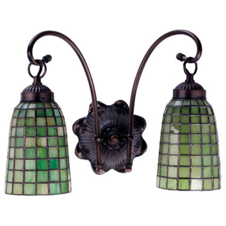 Meyda Tiffany 18637 Terra Verde 2 Light 14-1/2"W Bathroom Vanity - Mahogany