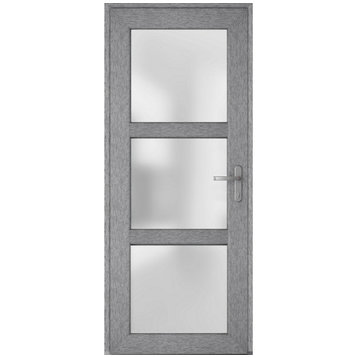 Exterior Prehungdoor Frosted Glass Manux 8552 Grey Ash