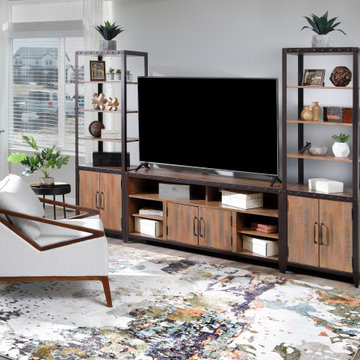 Industrial Charm: Rancho Viejo Entertainment Wall