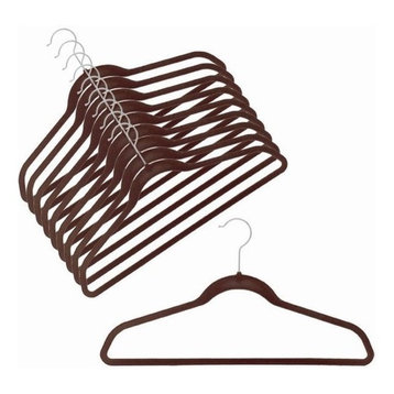 Slim-Line Chocolate Brown Shirt or Pant Hanger, Set of 20