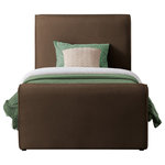 Meridian Furniture - Sloan Black Velvet Full Bed, Brown, Twin - Cuddle up and rest from the welcoming confines of this Sloan velvet bed. This stunningly beautiful bed is just the thing for a bedroom makeover that turns heads. The bed's headboard, footboard and sides are covered in the softest rich brown velvet for a striking look that is elegantly contemporary in your master bedroom suite or other space. The curved design of the headboard and footboard add visual interest, and the design features a sturdy frame for dependable use.