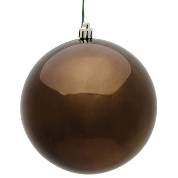 Vickerman N592075Dsv 8" Chocolate Shiny Ball Ornament