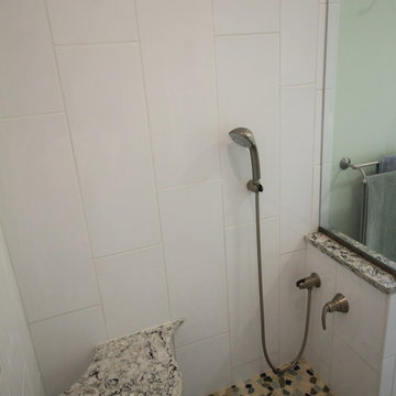 Master Bathroom custom shower foot shower and seat