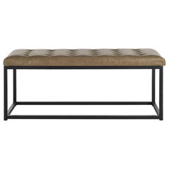 Marsha Bench Tan Black Industrial Upholstered Benches by