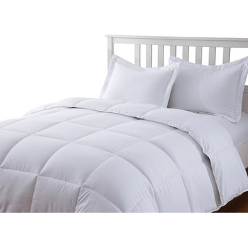 Lotus Home Water and Stain Resistant Microfiber Comforter Mini Set, White, Twin