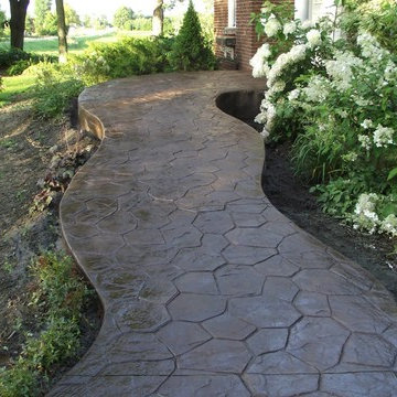 Stamped Concrete Wheel Chair Ramp.
