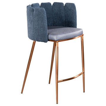 Marbella Counter Chair, Blue and Bronze