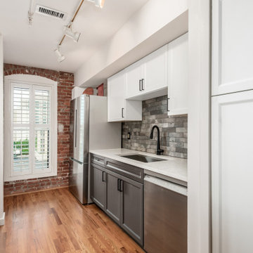 Galley Style Kitchen Remodel Done in Two-Tone Cabinets