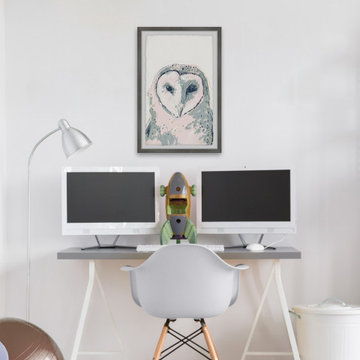 "Funky Owl Portrait I" Framed Painting Print