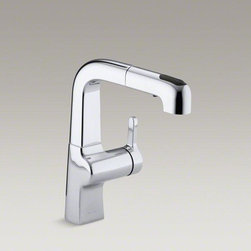 KOHLER Polished Chrome Evoke&reg; Single-hole Kitchen Sink Faucet - Kitchen Faucets