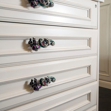 Custom Couture Master Closet with Island and Custom Drawer Pulls