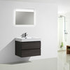MOF Wall Mounted Vanity With Reinforced Acrylic Sink, Dark Gray Oak, 30"