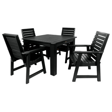 Weatherly 5-Piece Square Dining Set, Black
