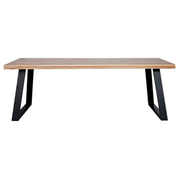 87" Rectangular Live Edge Solid Oak Wood Dining Table for 8