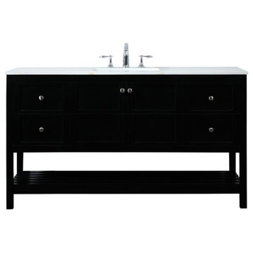 Elegant VF16460BK 60"Single Bathroom Vanity, Black
