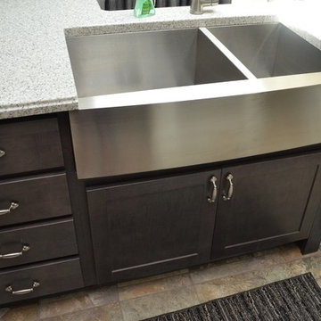 Demotte, IN. BaileyTown USA. Slate Kitchen and Deep Stainless Steel Sink.
