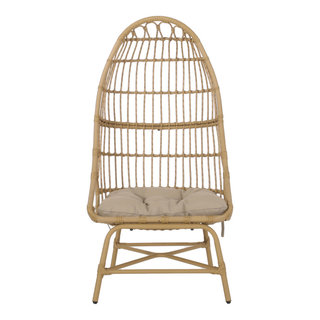 Fallon Natural Rattan Cocoon Chair with Cushion